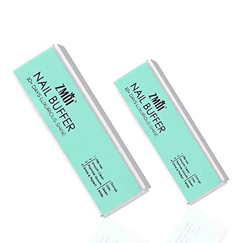 ZMOI Pro Nail Buffer – 2 Pack Luxurious Shine Korean 4-Way Nail Buffing Block – Natural Shine Nails – Manicure/Pedicure Tools for Home and Salon