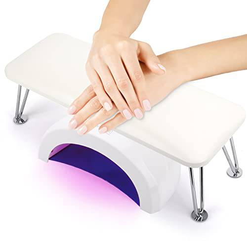 Nail Hand Rest Cushion, Microfiber Leather Arm Rest Nail Table for Fingernails and Toenails, Professional Manicure Nail Pillow Hand Rest Stand for Nail Technician Salon Use (Pink)