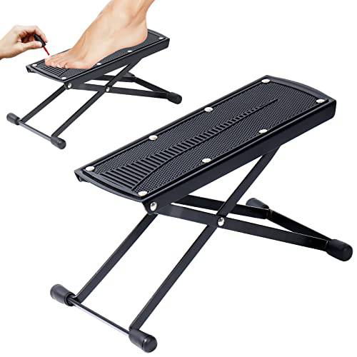 MOWOT Pedicure Foot Rest Assistant Self Pedicure Foot Stand Stool At Home Non-Slip Sturdy Beauty Salon Step Footrest for Nail Tech, 6 Height Adjustable Pedicure Stand with 4pcs Toe Separator