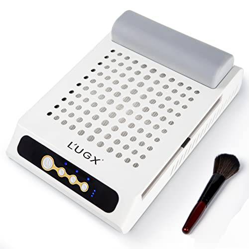 L’UGX Rechargeable Nail Dust Collector with 2 Reusable Filters, Professional 70W Nail Extractor Vacuum Acrylic Nail Dust Cleaner, Perfect for Home Salon Use, Low Noise