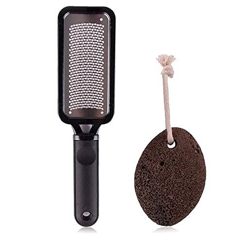 UNIMEIX Pumice Stone for feet and Heel Scraper for feet Set - Foot Scrubber ,Callus Remover for feet Pedicure Exfoliation Tool ,for Foot Care spa-to Smooth Dry Cracked Heels and Calloused