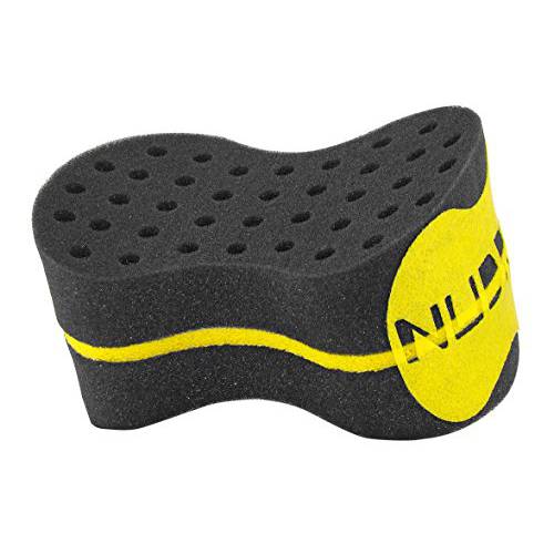 Nudred Double-Sided Hair Sponge for Black Men/Women, Hair Twisting Sponge/Twist and Curl Sponge Brush, Barber Curling Care Tool Brushes for Afro Curly Styling Dreads/Curls, Big & Small Holes (Black)
