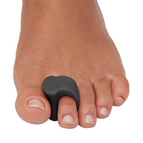 ZenToes Gel Toe Separators for Overlapping Toes, Bunions, Big Toe Alignment, Corrector and Spacer - 4 Pack (Black)