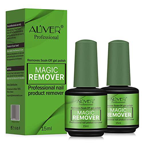 Gel Nail Polish Remover, (2Pack) Easily & Quickly Removes Soak-Off Gel Polish, Professional Non-Irritating Nail Polish Remover, Don’t Hurt Nails, No Need For Foil, Soaking Or Wrapping, Clean and Harmless, Easy to Use -15ml