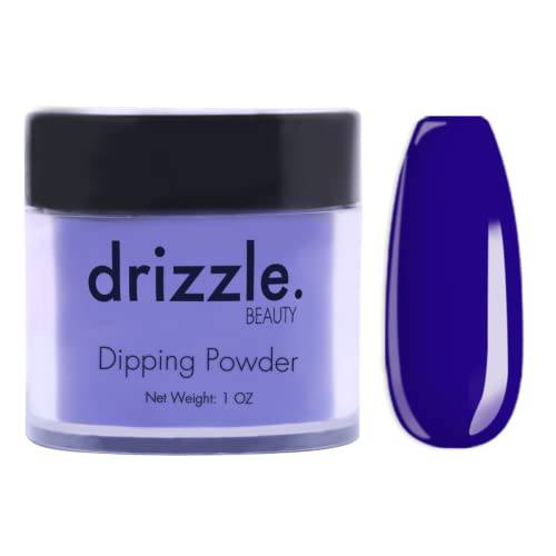 Drizzle Dip Powder Royal Blue Color, Nail Dipping Powder (1 oz) French Nail Powder Collection System for Starter Salon DIY at Home, No Needed Nail Lamp Cured