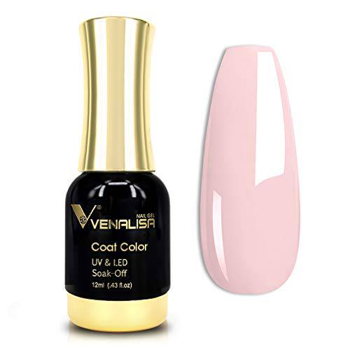 VENALISA Gel Nail Polish, 12ml Nude Pink Color Soak Off UV LED Nail Gel Polish Nail Art Starter Manicure Salon DIY at Home, 0.43 OZ