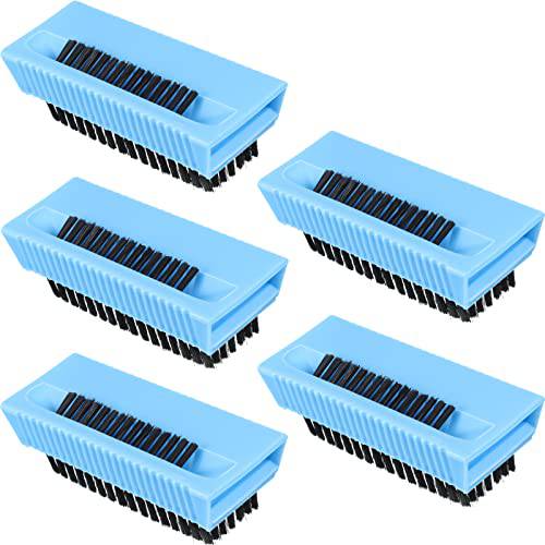 5 Pieces Hand Scrub Brushes for Cleaning Fingernail Nail Brush Stiff for Men Non Disposable Scrub Brush Heavy Duty Plastic Cleaning Brushes for Hands Nail Cleaning (Blue and Black)