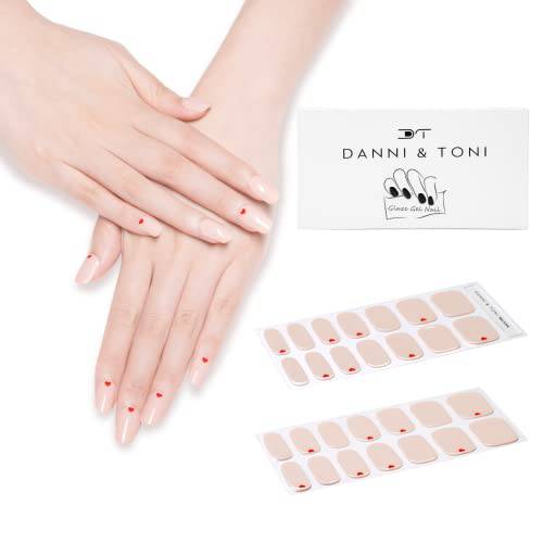 DANNI & TONI Semi Cured Gel Nail Strips (A Girl in Lace) Gel Nail Stickers Manicure Stickers Bride Nail Stickers 28 Stickers