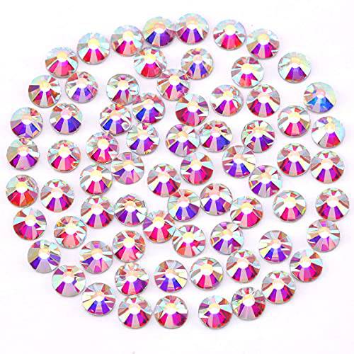 Novani Rhinestones 1440pcs SS20 Glass Rhinestones Crystal Flatback Gemstones for Crafts Nails Makeup Bags and Shoes Decoration（SS20, Crystal AB）