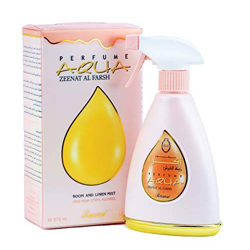 Aqua Zeenath Al Farsh Air Freshener - 375 ML (12.7 oz) | Aromatic Essential Oil Spray | Vibrant Citrus Blended with Woody Notes | Long Lasting Room Fragrance | by RASASI Perfumes