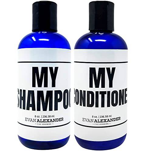 Evan Alexander Grooming MY Hair Repair Kit - Men’s Shampoo and Conditioner Set - Supports Hair Growth with Peppermint Oil, Tea Tree Oil, Organic Aloe Vera - Vegan