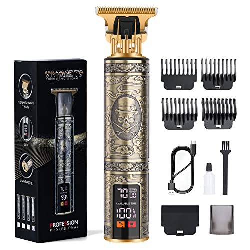 YOGINGO Hair Trimmer for Men, Professional Hair Clippers Beard Trimmer for Men, Cordless Rechargeable with LCD Display, Approaching Zero Gapped Cutting Grooming Kit Gifts for Men