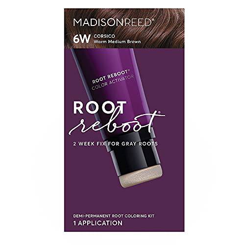 Madison Reed Root Reboot Demi-Permanent Root Touch Up, Warm Dark Brown - 5W Dozza, 10 Minute Root Coverage to Blend Grays, Ammonia-Free, Single Use