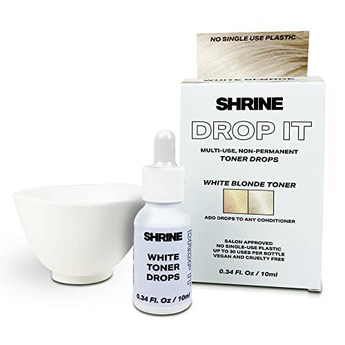 Shrine It - Hair Toner - Temporary Hair Color - Rich, Natural Autumn & Winter Shades - Semi-Permanent Dye - Vegan & Cruelty-Free - Multi-Use - 200 Drops Per Bottle (WHITE BLONDE TONER)
