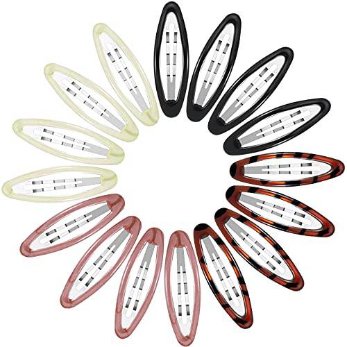 16 Pieces 2.8 Inch Big Oval Water Shape Women Hair Clips Metal Stoving Varnish No Slip Hair Barrettes for Girls Women Hair Accessories (Elegant Color,Retro Style)