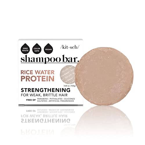 Kitsch Hair Growth | Rice Bar Shampoo for Strengthening | Helps Dry Hair | Made in US | All-Natural Shampoo Bar | Rice Shampoo Bar Moisturizing | Vegan Solid Shampoo Bar for Hair | Rice Water Shampoo Bar | Zero Waste, 3.6 oz