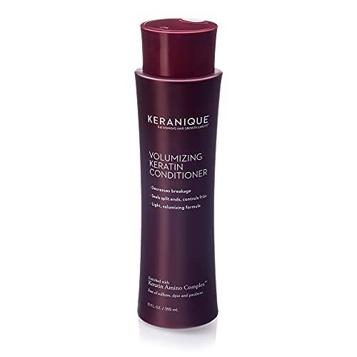 Keranique Volumizing Hair Growth Stimulating Conditioner - Keratin Amino Complex - Decreases Breakage - Seals Split Ends - Controls Frizz - Free of Sulfates, Dyes, and Parabens - 12 Fl. Oz…