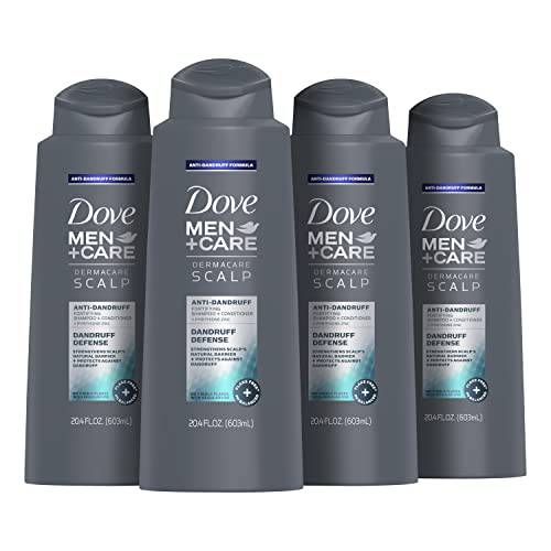 DOVE MEN + CARE 2 in 1 Shampoo and Conditioner Dandruff Defense 20.4 Fl Oz (Pack of 4)