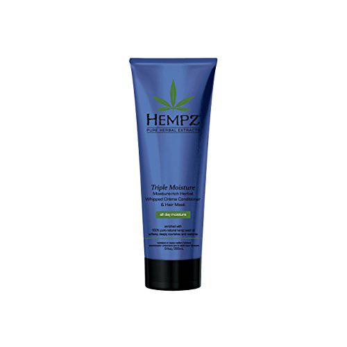 Hempz Triple Moisture-Rich Herbal Whipped Creme Conditioner and Hair Mask for Women and Men, 9 oz. - Premium, Natural Moisturizing Conditioners to Repair Dry, Damaged Hair - Scented Hair Care , White