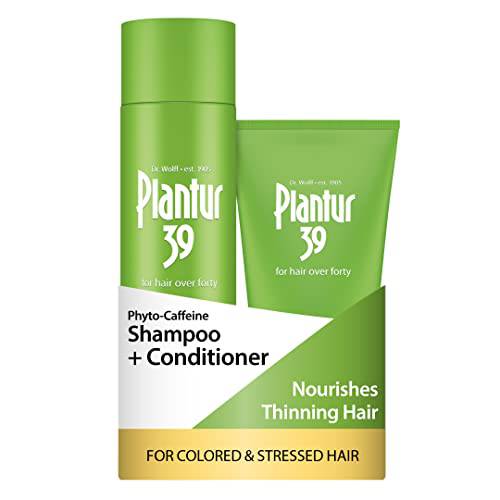Plantur 39 Stressed Hair Nourishing Kit for Colored, Stressed Hair - Phyto-Caffeine Shampoo (8.45 fl oz) and Conditioner (5.07 fl oz)
