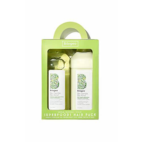 Briogeo Superfoods Apple, Matcha, Kale Replenishing Shampoo and Conditioner Duo | Replenish Dull, Dry Hair and Supports Healthy Hair and Scalp | Vegan, Phalate & Paraben-Free
