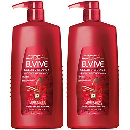 L’Oreal Paris Elvive Color Vibrancy Protecting Shampoo and Conditioner Set for Color Treated Hair (Set of 2)