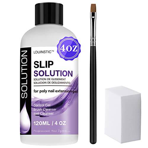 LOUINSTIC PolyGel Slip Solution 4 oz Anti-stick Polygel Nail Solutions Gel Nail Slip Liquid for Poly Nail Extension Gel