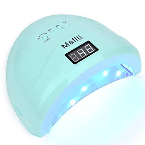 mafiti 48W UV Nail Led Lamp Nail Dryer Manicure/Pedicure uv Light for Gel Nail Automatic Sensor Curing Lamp Gift LCD Display Screen Cyan