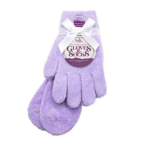 Purple Canyon Moisturizing Socks and Gloves Set | Purple Fuzzy Socks and Gloves with Aloe and Vitamin E for Women | Women’s Gifts for Self-Care