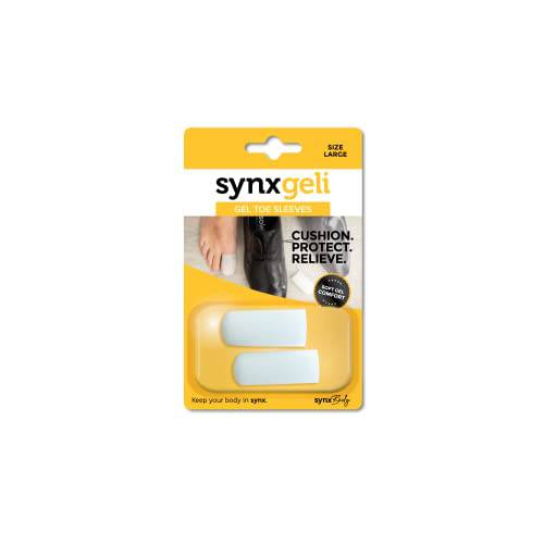SynxBody SynxGeli Toe Sleeves - Little and Big Toe Protectors, Toe Cushions for Pain Relief - Hammer Toe Straightener - Toe Pads Gel Toe Caps