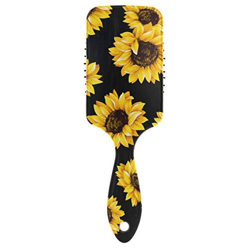 Sunflower Black Hair Brush for Wet & Dry Hair Grip Soft Bristles for Anti Static & Frizz Air Cushion Comb for Women Girls