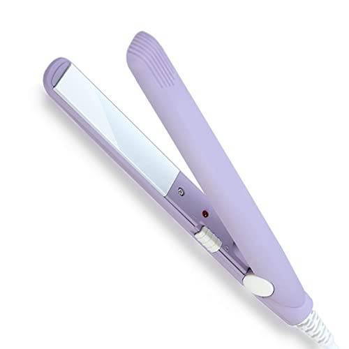 Hair Straightener, 2 In 1 Mini Ceramic Tourmaline Flat Iron for Short Hair Pixie Cut Hair Touch Control, Anti-Frizz Flat Iron for All Types of Hair (4 Colors Optional)(Purple US)
