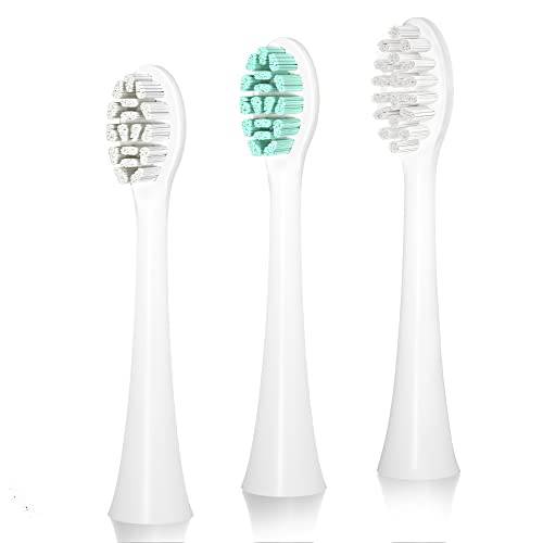 Electric Toothbrush Replacement Toothbrush Heads, SmartSonic+ Toothbrush Heads Compatible with SmartSonic+ Electric Toothbrush, 3 Pack Replacement Brush Heads (White)