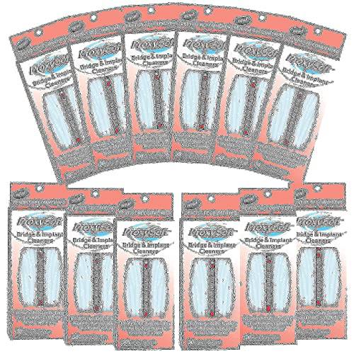 Proxysoft - Orthodontic Flossers for Braces - Dental Floss Threaders for Bridges - Floss Threader with Extra-Thick Proxy Brush - Bridge and Implant Cleaners - 12 Packs