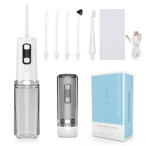 Water Flosser &Electric Toothbrush, Cordless Dental Oral Irrigator with 4 Modes 3 Jet Tips & Brush Heads, LCD Display & DIY Mode, 300ML IPX7 Waterproof Teeth Cleaner for Braces Bridges Care
