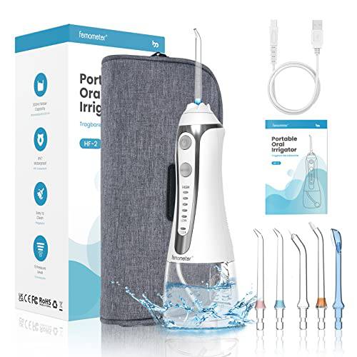 Portable Cordless Water Flosser, 5 Modes Oral Irrigator for Teeth Gums Braces Cleaning, IPX7 Waterproof Rechargeable Dental Teeth Cleaner with Travel Bag
