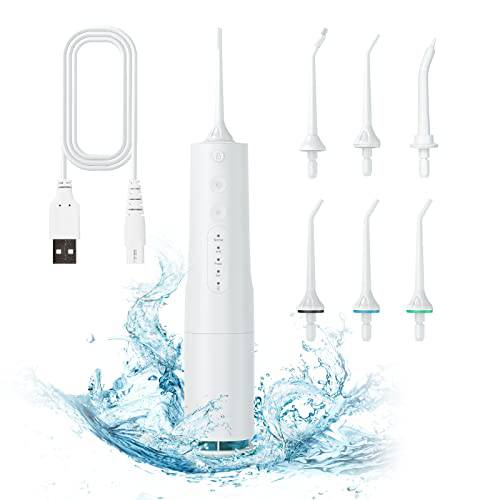 Teethcon Water Dental Flosser Cordless, Portable Oral Irrigator for Teeth with DIY Mode,Rechargeable IPX7 Waterproof and 4 Modes Water Flosser,6 Jet Tips with Cleanable Water Tank for Travel,Home