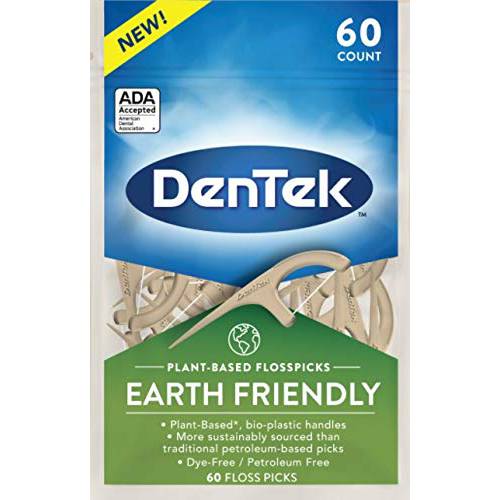 DenTek Earth Friendly Plant-Based Floss Picks, 60 Count