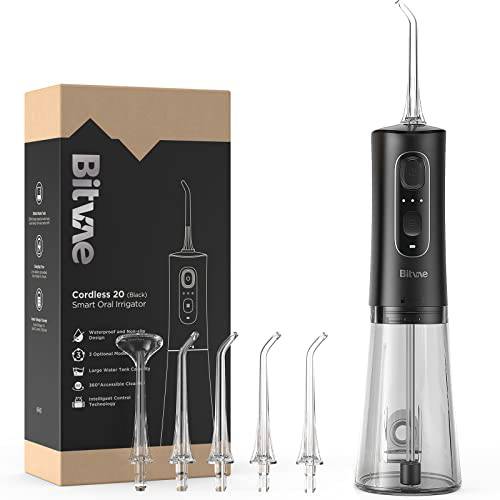 Bitvae Water Flosser Professional for Teeth , Portable 300ML Water Teeth Cleaner Picks , 3 Cleaning Modes 6 Jet Tips , IPX7 Waterproof , USB Rechargeable Water Dental Picks for Cleaning , C2