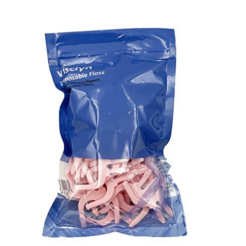 Disposable Floss Picks for visclyn Smart Dental Floss - 50pcs/Pack - Pink