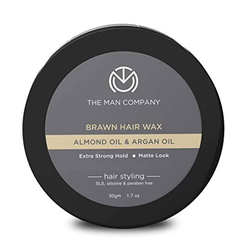The Man Company Hair Styling Wax Cream with Almond Oil & Argan Oil (1.7oz) | For Extra Strong Hold and Matte Effect All Day - Paraben & Silicon Free