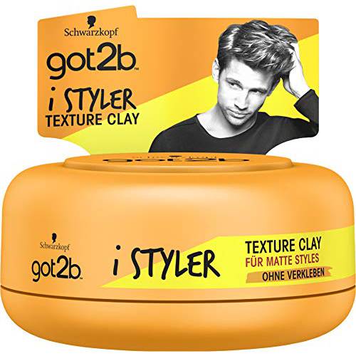 got2b iStyler Texture Clay Hold 4 (75ml) Hair Wax for Men Gives a Cool Matt Effect Hair Cream for a Textured, Matte Defined Style