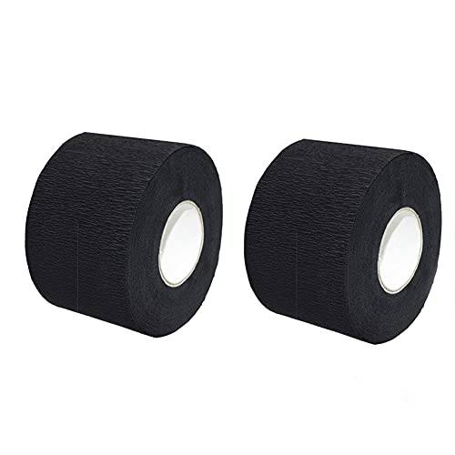 2 Rolls of Black Barber Neck Strips Disposable and Flexible Neck Strips Hair Edge Paper for Hair Styling, Salon Cutting, Coloring, Hairdressing, Hair dye