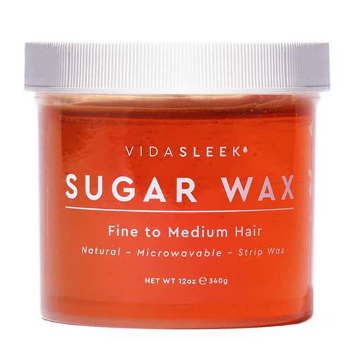 VidaSleek Legs & Body Sugar Wax for Sensitive Skin, 100% Natural, Gentle & Washable Formula at Home Waxing, 12 Fl Oz