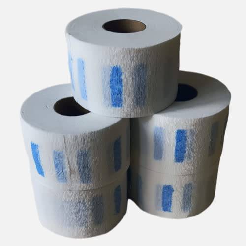 power1t Barber Disposable, Elastic, and Absorbent Paper Neck Strips, Set of 5 Rolls, 500 sheets, Size 2.6x11.8in (6.5x30cm).Ideal for Haircutting, Beard Shaving, and Salon Accessories, White