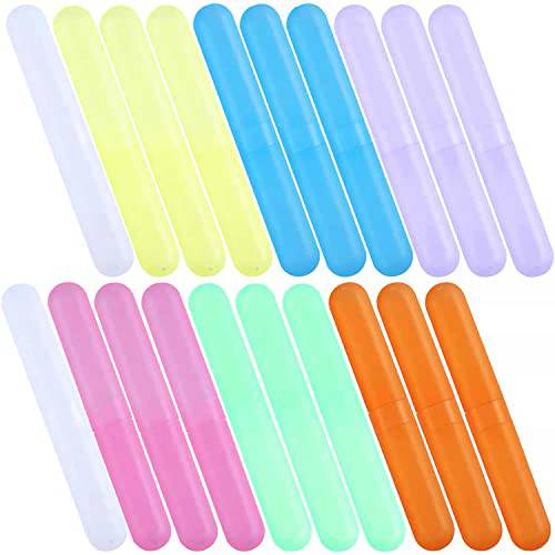 20PCS Toothbrush Case Set,Portable Breathable Toothbrush Holder,Dust-proof Toothbrush Box Storage,Plastic Toothbrush Container Travel Toothbrush Mixed Color,Daily and Travel Use