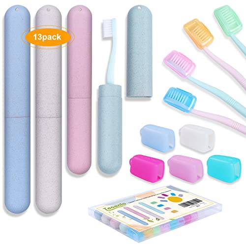 Travel Toothbrush Case, Breathable Toothbrush Travel Containers, Portable Protective Toothbrush Holder Case for Travel, Camping, School, Home, Gym, Vacation (13 Packs)
