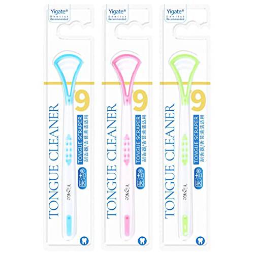 Practical Double Sided Tongue Scraper Cleaner Healthy Tongue Cleaner Scrapers for Healthy Oral Care, Easy to Use, Help Fight Bad Breath (9, 3 Color Set)