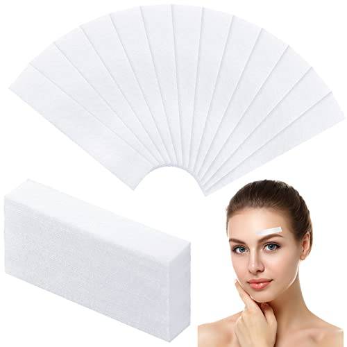 Maitys 400 Pieces Eyebrows Wax Strips Eyebrow Hair Removal Wax Paper Facial Waxing Strips for Women Girls Men Eyebrow Body Face Lip (0.39 x 1.97 Inch), 400 Count (Pack of 1)