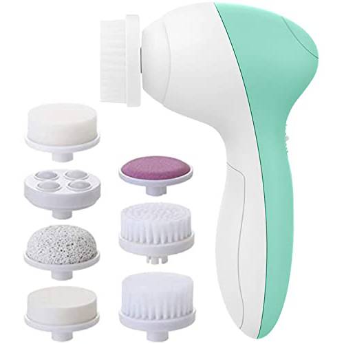 Facial Cleansing Brush | Face Scrubber Exfoliator Wash Cleansing Exfoliating Powered Electric Brushes Spin Cleanser Cleaning Scrub Oily Mixed Normal Dry Skin Including 7 Heads (JASP)